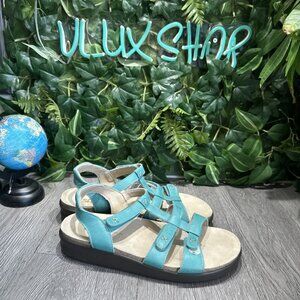 SAS  Sorrento Naples Sandals Turquoise Leather Women's Size 9 R7392267
